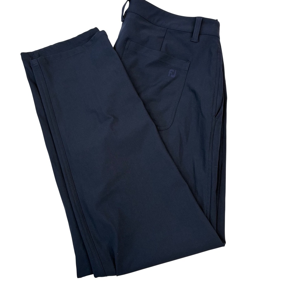 FootJoy Golf Pants Men 36x32 Navy Blue Performance‎ Straight Leg Flat Front FJ